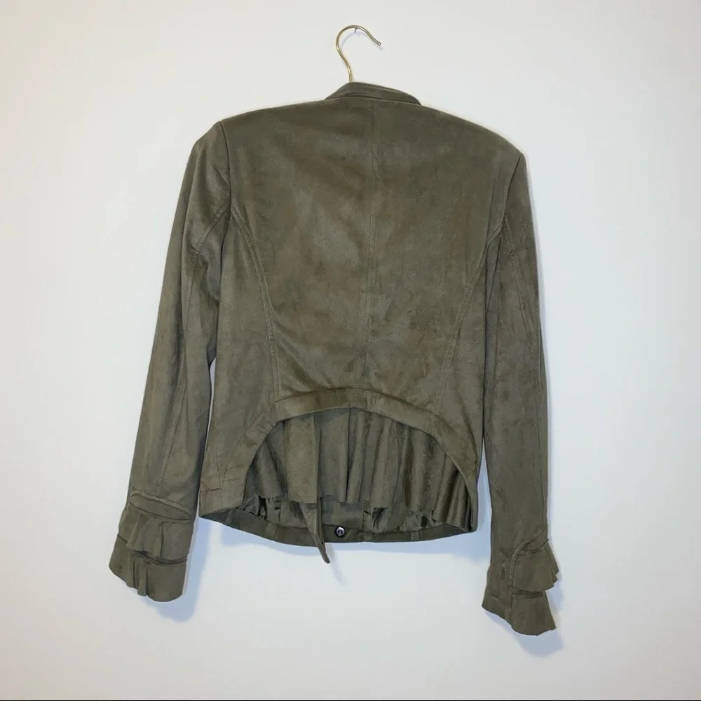 NWOT G by Giuliana Green Faux Suede Moto Jacket XS New without tags